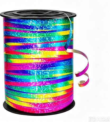 Rainbow Curling Ribbon, 500 Yard Metallic Shiny Curling Ribbon, 1/5" by WUYUEJXI