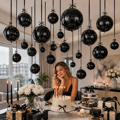 Black Round Foil Balloons - Image 6