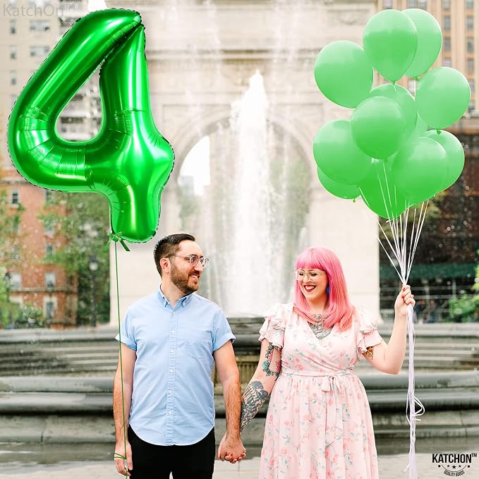 KatchOn Dark Green Number 4 Balloons - Image 8