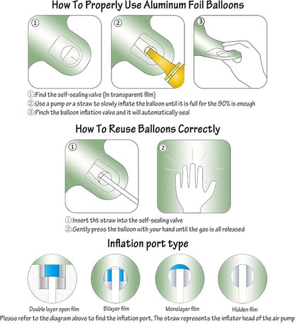 40" Olive green Number Balloon Helium Foil Mylar Balloon Birthday Digital 7 | - Image 3