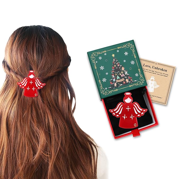 Inspirational Birthday Gifts for Women, Girls "Guardian Angel" Premium Hair Clip, Goodbye Farewell Gifts for Retirement Moving Away Sister Girlfriend Coworker Bestie Granddaughter, Still with You