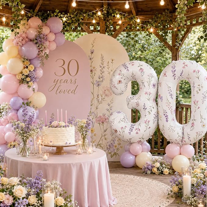 Flower Number 30 Balloons for Wildflower 30th Birthday Party Decorations | 40'' - Image 4