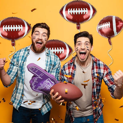 Fovths 12 Pieces Inflatable Football Balloons 18 Inches Footballs Foil Balloons - Image 7