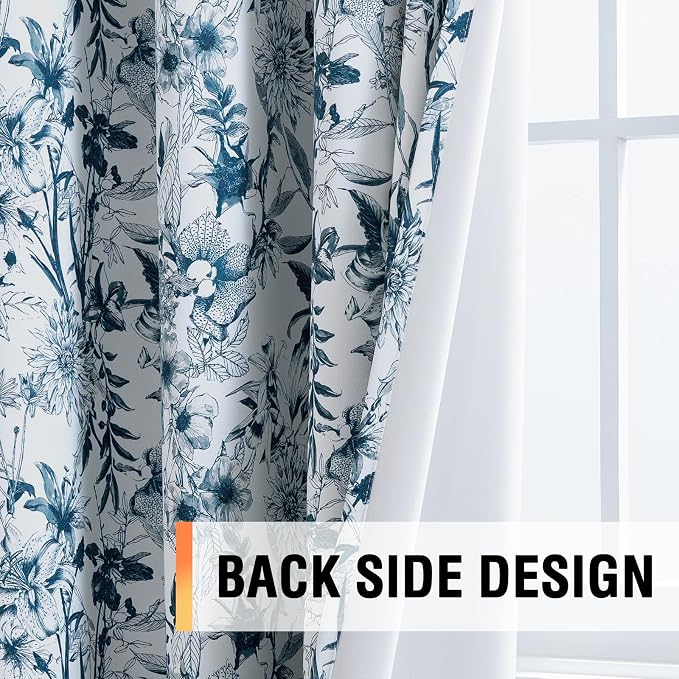 H.VERSAILTEX Blackout Curtains 84 Inch Length 2 Panels Set Floral Print Curtain - Image 5