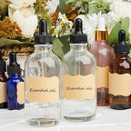 Lallisa 48 Pack Essential Oil Dropper Bottle Glass Dropper Bottles DIY for DIY essential Oil Perfume with Funnels Pipettes Labels for Bathrooms, Hotels, Labs (120 Ml,4 oz,Clear)