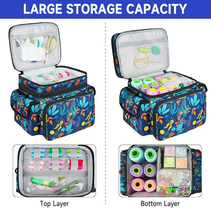 LEFOR·Z Small Sewing Supplies Organizer Bag, Sewing Box | Double-Layer Sewing - Image 3