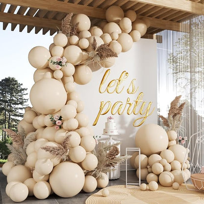102pcs Sand White Balloons Garland Arch Kit, 18 12 10 5 Inch Balloons | by ZizasAry