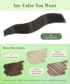 SURNEL Tape in Hair Extensions Human Hair 22 inch #2 Darkest Brown Tape in Hair Extensions 20pcs 50g(#2-22)
