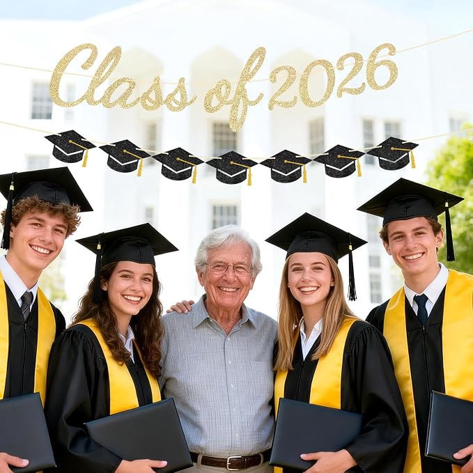 jijAcraft Class of 2026 Graduation Banner Set, Pre-Strung Graduation Party - Image 5
