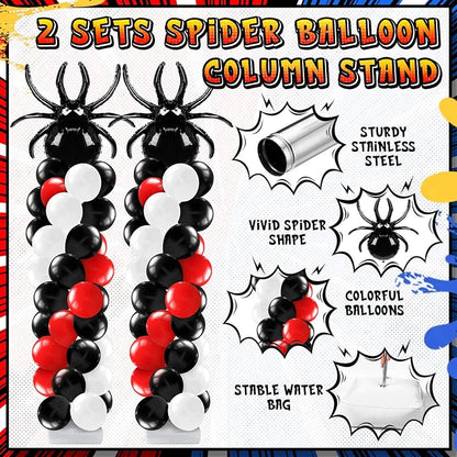 Kasyat 2 Sets Spider Party Balloon Column Stand Kit Adjustable Spider Balloon - Image 4