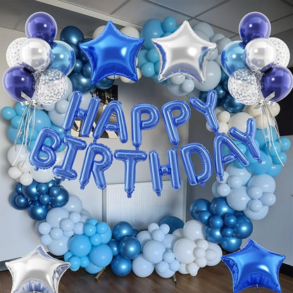 29PC Blue Happy Birthday Balloon Banner, 16 Inch 3D Aluminum Letter Banner Sign - Image 6