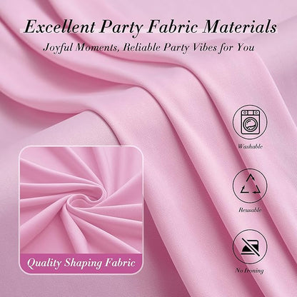 10 ft x 8 ft Wrinkle Free Pink Backdrop Curtain Panels - Image 3