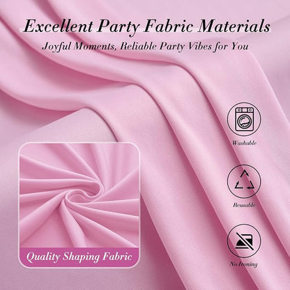 10 ft x 10 ft Pink Backdrop Curtains - Image 7
