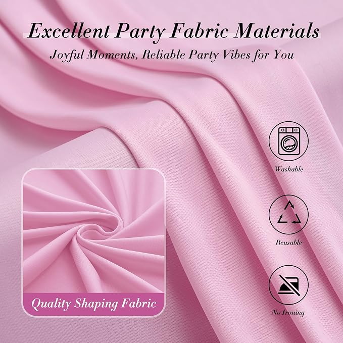 30 ft x 10 ft Wrinkle Free Baby Pink Backdrop Curtain - Image 7