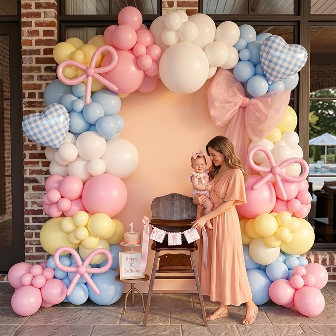 Pink Green Blue Balloon, 60 Packs 12 Inch Pastel Pink Blue Light Sage Green - Image 6