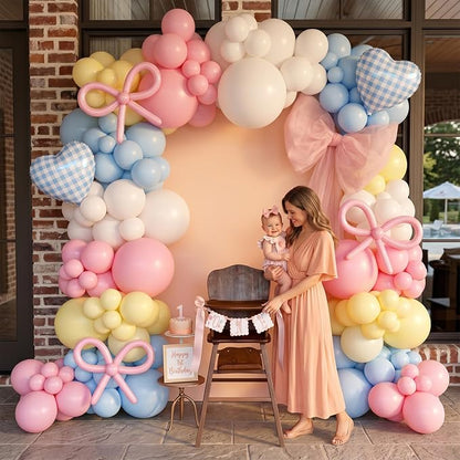 Pink Green Blue Balloon, 60 Packs 12 Inch Pastel Pink Blue Light Sage Green - Image 6