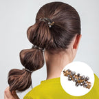 4PCS Bead Spiral Hair Ties, No Crease Pearl Bead Phone Cord Ponytail Holders for Women, Elastic Rubber Hair Coils, Vintage Hair Bands Accessories for Party, Daily Use - 4 Colors