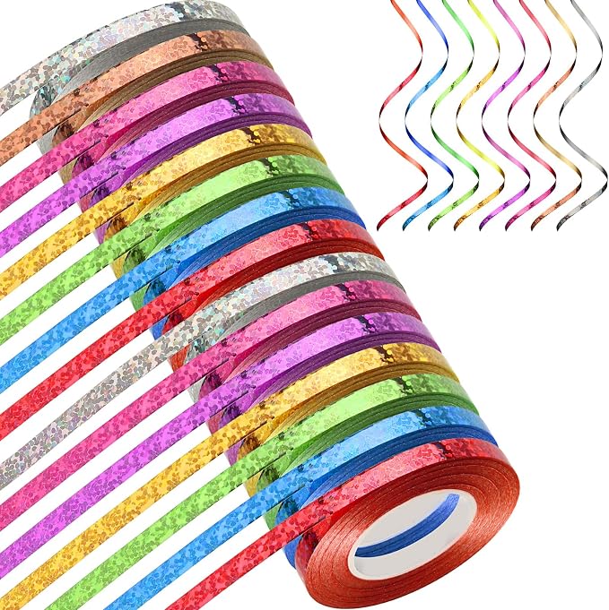 Shappy 15 Rolls Curling Ribbon 1/5" Wide x 11 Yards Total 165 Yards Balloon by Shappy