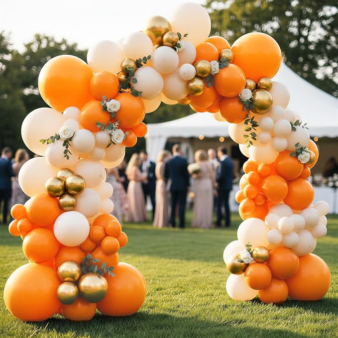 RUBFAC Orange Balloons 120pcs 5 Inch Latex Party Balloons - Image 6