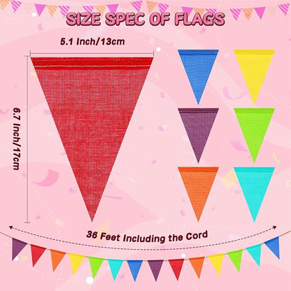 112 Flags/72ft Pennant Banner Flags Garland, Triangle Banner Pennant Flags on a - Image 2