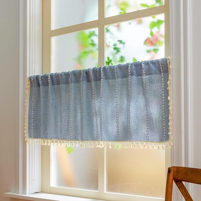 Sutuo Home Boho Farmhouse Curtains Valance 18 Inches Long - Image 5