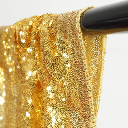 Eternal Beauty Gold 3mm Sequin Backdrop 2x8 Ft 2 Pack Wedding | Dense Sparkle - Image 7
