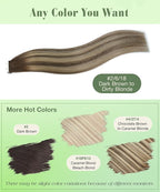 SURNEL 18 inch Tape in Hair Extensions Balayage 2 Dark Brown Fading to 6 and 18 Ash Blonde Tape in Human Hair Extensions 20 pcs 50g(#2/6/18-18)