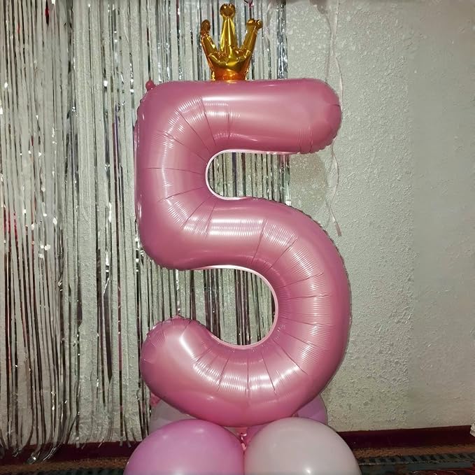 Light Pink Number 0 Balloons for Girls, 40 Inch Foil Large Pastel Pink - Image 6