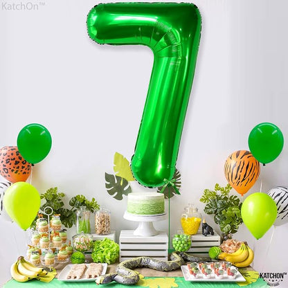 KatchOn Dark Green Number 7 Balloon 40 Inch, 7th Birthday Balloon | Happy - Image 8