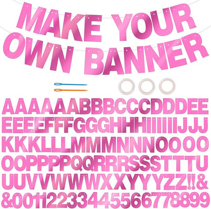 BEISHIDA Double-sided Pink 116PCS A-Z DIY Letter Custom Banner Party Decor | by Beishida