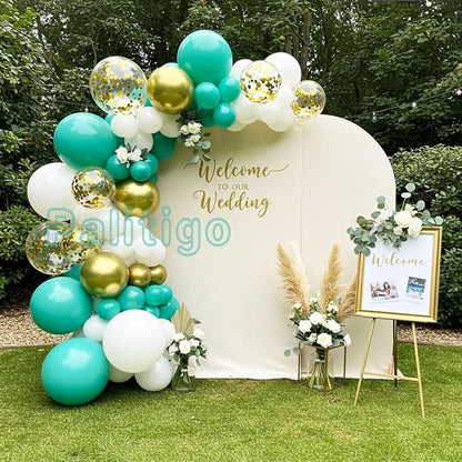 Teal Balloon Arch Kit with Gold Butterflies, 5/12/18 in, Baby Shower, Bridal - Image 7