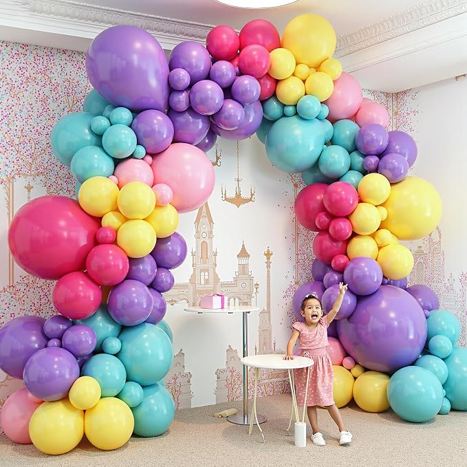 412pcs Purple Blue Pink Balloon Garland Arch Kit, 18 12 10 5 inch Different - Image 5