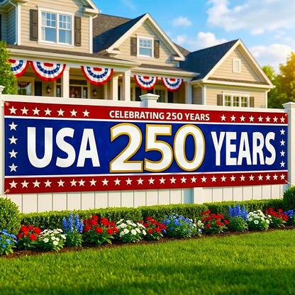 USA 250th Anniversary Banner 2x10ft by Unknown