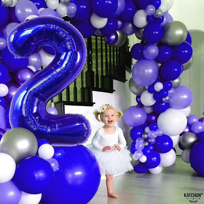 KatchOn Royal Blue 2 Balloon 40 Inch | Royal Blue Number Balloons 2, Baby Shark - Image 3