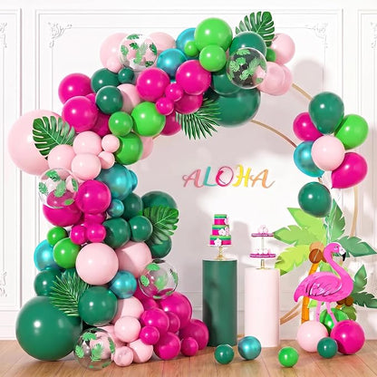 157pcs Tropical Balloons Arch Garland Kit, Hawaiian party Decor | Luau Summer by OUDDYLIFE