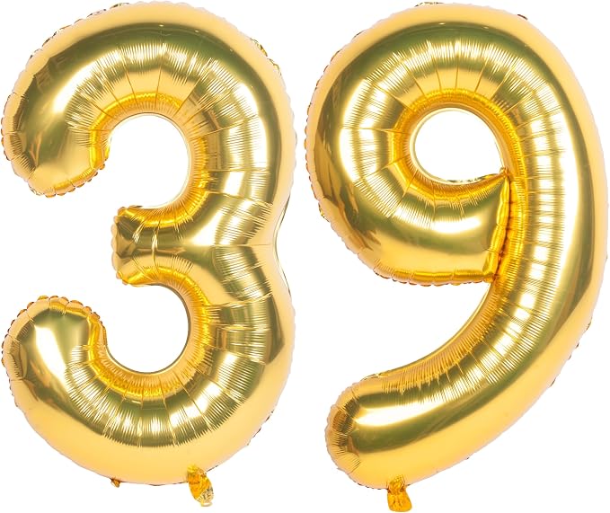 40 Inch gold Number Balloons 39 Helium Foil Mylar Balloon | Birthday Party by Exquisitehighqualitypartydecorationstomeetyoureveryneed%EF%BC%81