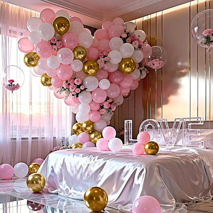 Pastel Pink Balloons 100 Pack 12 inch Thicken Latex Party Balloons | Light Pink - Image 3