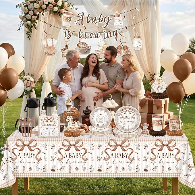 Coffee Baby Shower Decorations A Baby Is Brewing Party Supplies | Coffee Theme - Image 3