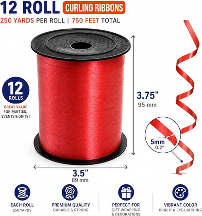 12 Roll 9000ft Curling Ribbons, 1/5 Inch Balloon String - Image 2
