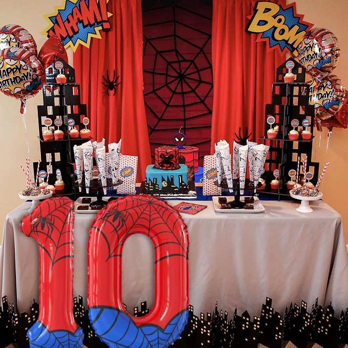 40 Inch Giant Spider Theme Number Foil Balloons - Image 4