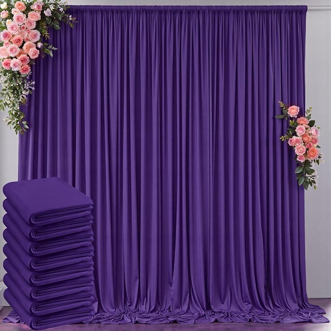 40 ft x 10 ft Wrinkle Free Purple Backdrop Curtain by Outpain