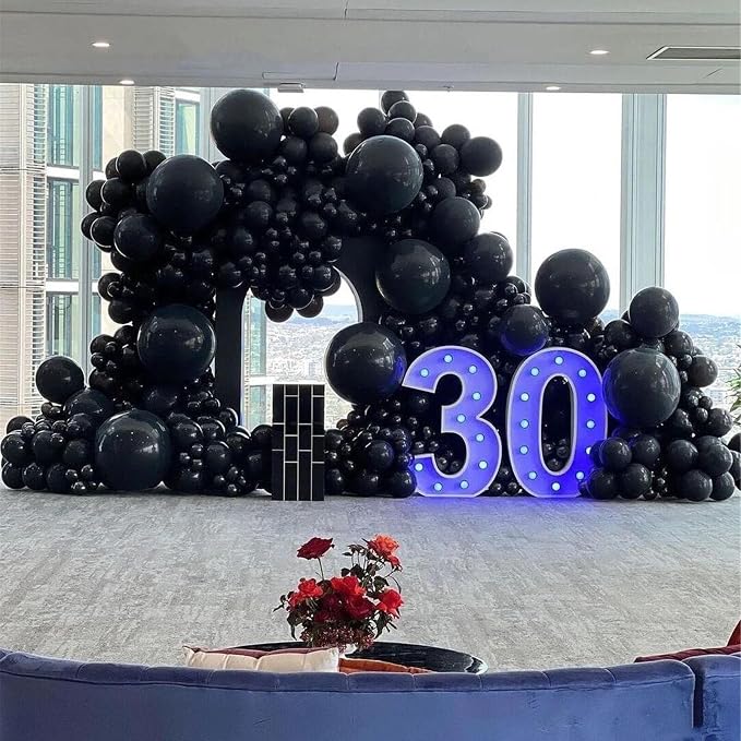 412pcs Black Balloons 18 12 10 5 Inch Black Balloon Garland Arch Kit Different - Image 4
