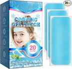 20 Sheets Fever Patches for Kids - Hot Weather Cooling Gel Patches for Adults - Headache Patches - Forehead Fever Cool Pads
