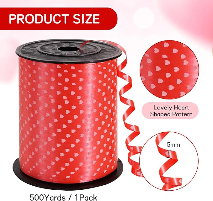 BEISHIDA Valentine Ribbon, Balloon String 500 Yards - Image 2