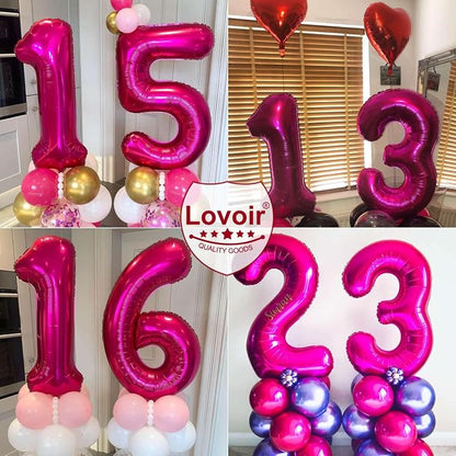 Hot Pink 26 Number Balloons, 40 Inch Giant Number 26 Balloons Foil Mylar Helium - Image 7