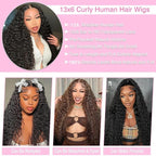 BVLBVL 38 Inch 13x6 Deep Wave Lace Front Wigs Human Hair 180 Density HD Lace Frontal Wig Pre Plucked Wet and Wavy, Real Human Hair No Synthetic Blend No Tangle No Shedding Triple Lifespan 3X