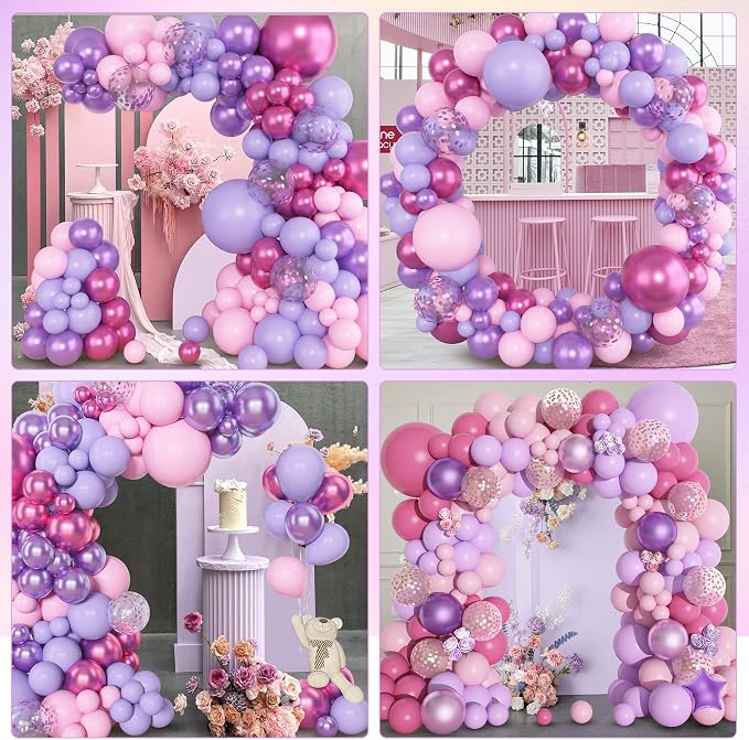 Amandir 153pcs Pink Purple Balloon Garland Arch Kit Different Sizes | 18 12 10 - Image 6