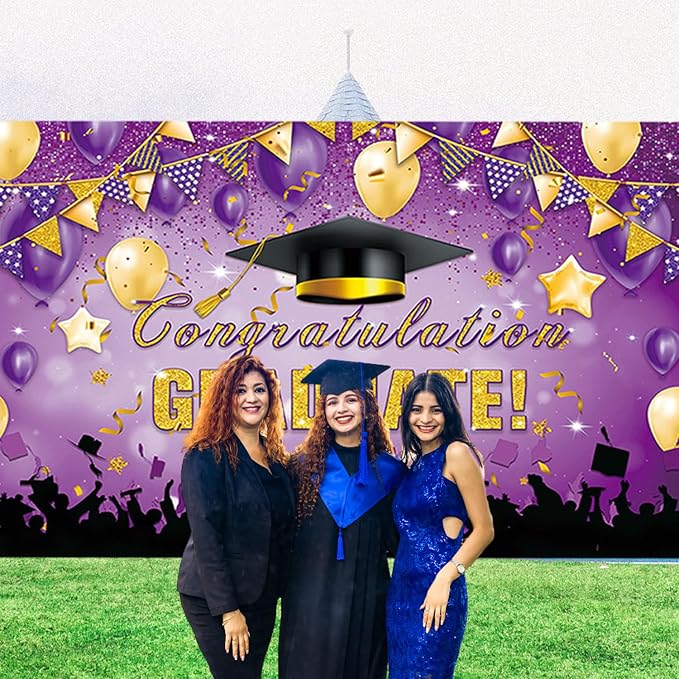 Large Grad Congratulations Banner Graduation Decorations Class of 2026 | 72x44 - Image 7