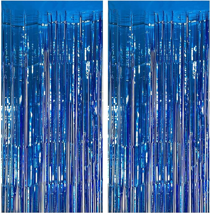 2 Pack Blue Party Decorations Ocean Party Decor Supplies Blue Party Streamers by KEJ