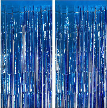 2 Pack Blue Party Decorations Ocean Party Decor Supplies Blue Party Streamers by KEJ